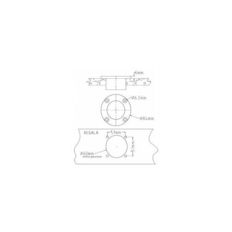 Base incrustada ROCKET maciza