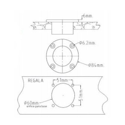 Base incrustada ROCKET maciza