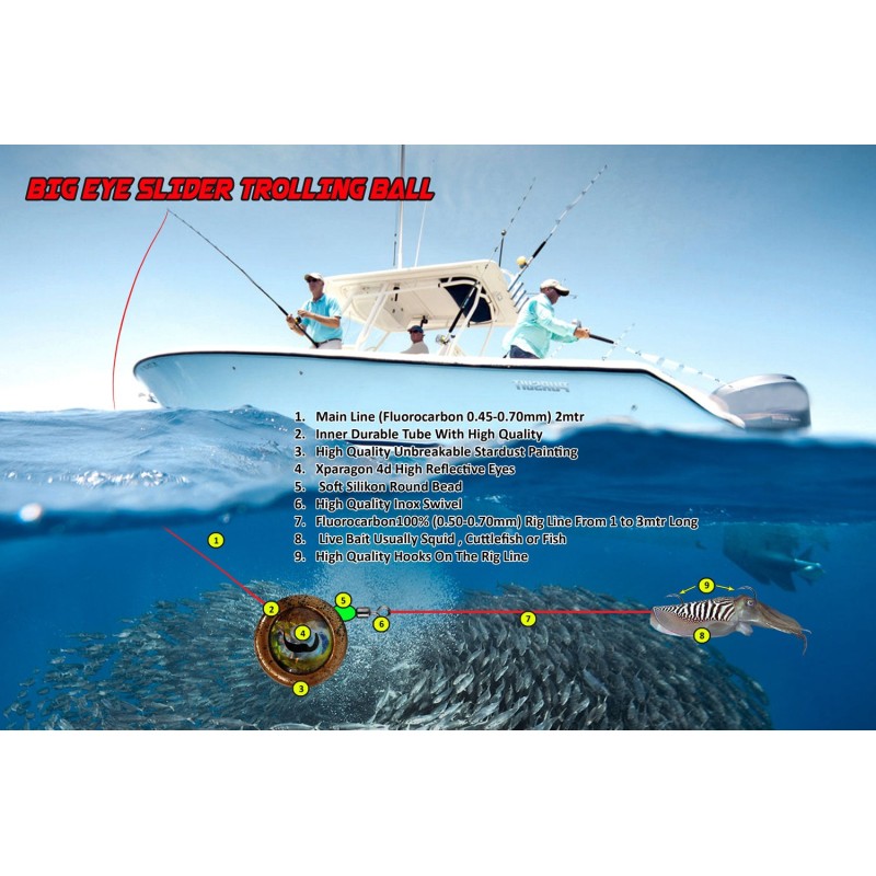 Señuelo X-PARAGON BIG EYE SLIDER TROLLING BALL COLOUR 330 grs