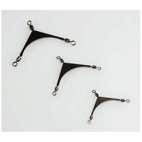 Giratorio de pesca triple de acero inoxidable, talla S