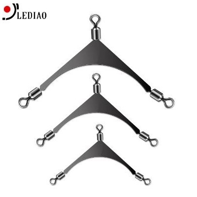 Giratorio de pesca triple de acero inoxidable, talla S