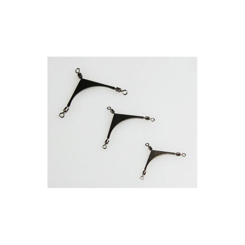 Giratorio de pesca triple de acero inoxidable, talla S
