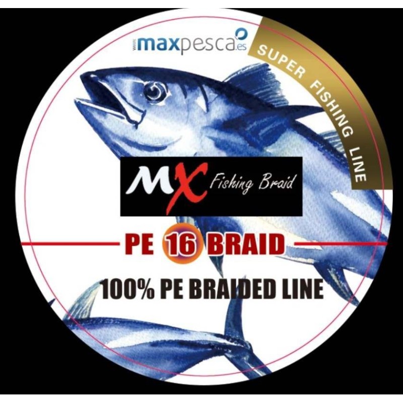Trenzado hueco MX  16 hebras - 130 lbs 1000 metros