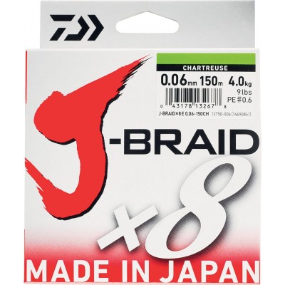 Trenzado DAIWA J-Braid  8 HEBRAS 0.20 MM - 300 M - MULTICOLOR
