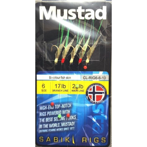 Sabiki Mustad Bi-colour fish skin talla 6