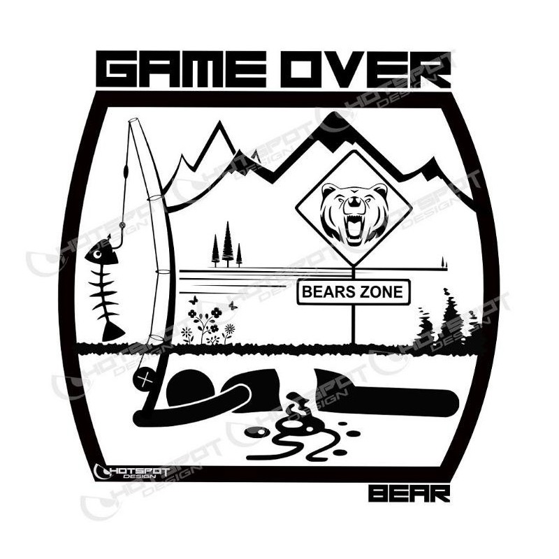 Camiseta de pesca HotSpot Desing GAME OVER - BEAR Talla M