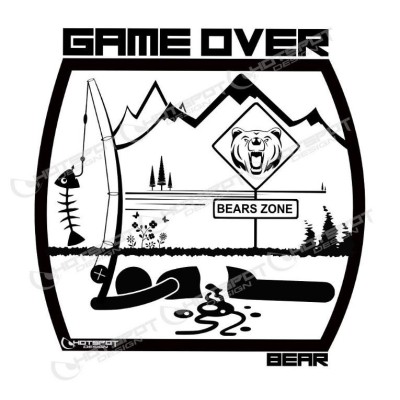 Camiseta de pesca HotSpot Desing GAME OVER - BEAR Talla M