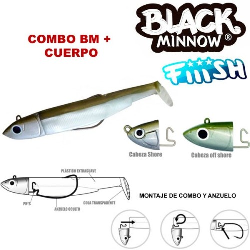 Cabeza plomada FIISH BLACK MINNOW 200 deep 37g kaki
