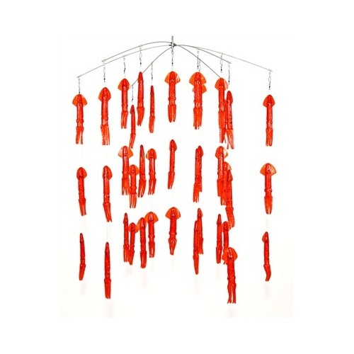 9 Inch 6 Arm Stainless Steel Rubber Squid Dredge